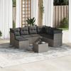 Vidaxl 8-Cz. Set di Mobili da Giardino con Cuscini, Grigio, Polyrattan