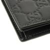 Used 9539 Guccissima Card Holder 779844 CWC1N 4009 7946 Bifold Flap Gusset Compartment with GG Embossing Black Men's