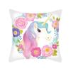 Unicorn Pillowcase 40x40cm Linen Cushion Cover, Unicorn Gift for Girls Or Boys Throw Pillow Covers Decorative Pillows