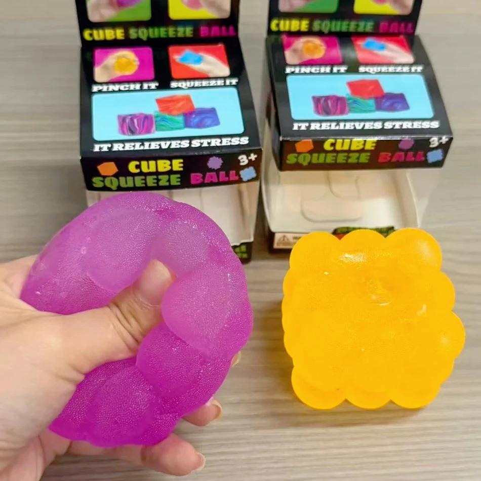 1Pc 3D Candy-Shaped Stress Relief Squeeze Toy With Music Adult Sensory Decompression Cube For Party Gift
