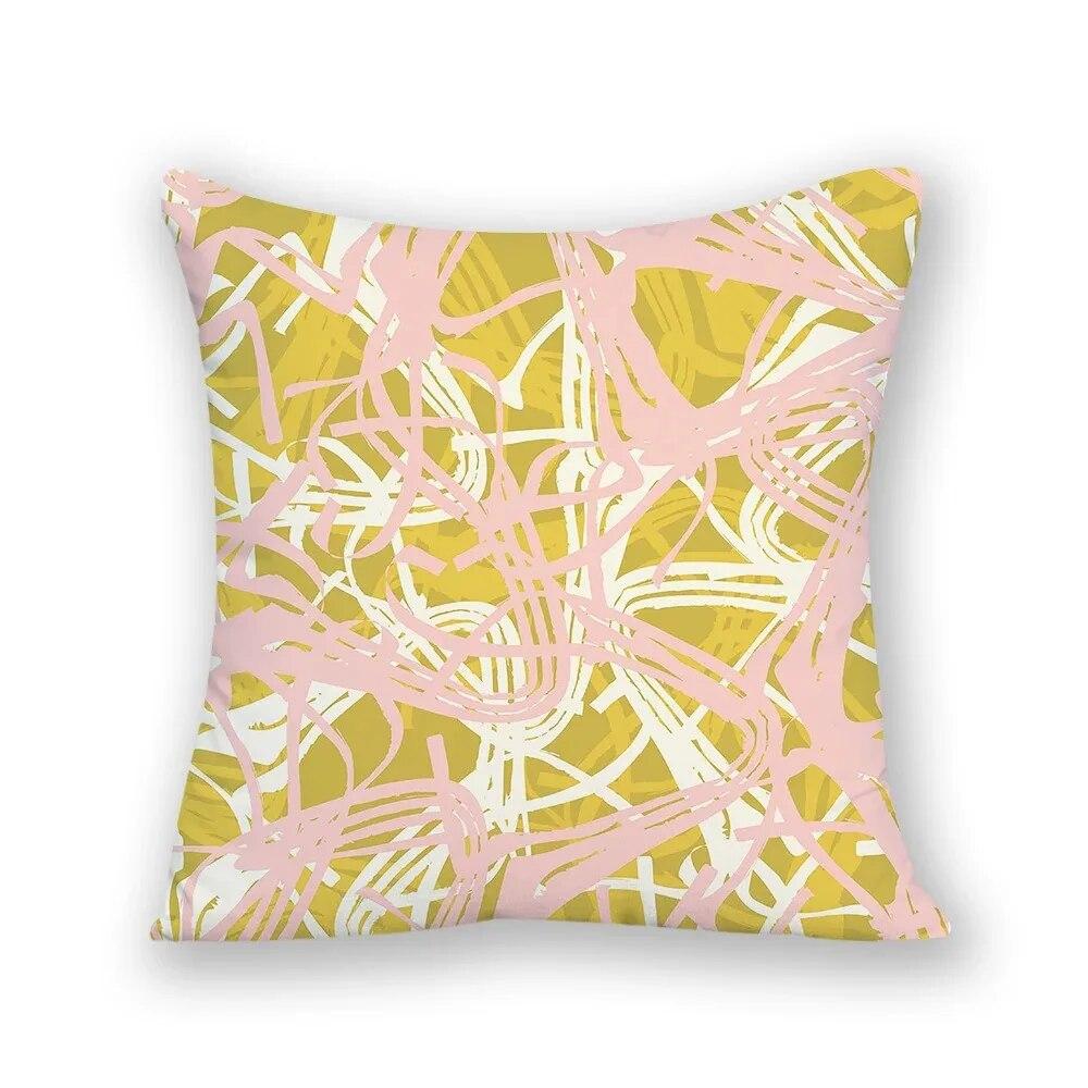 Luxury Home Decor Cushion Cover Office Sofa Cushion Cover Simple Abstract Stripe Pattern Decorative Pillow Cover