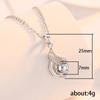 Twisted Teardrop Frame Prong Set Round Cubic Zirconia Pendant Elegant Women Clavicle Sweater Necklace