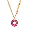 Stylish Korean Creative Sweet Donut Necklace And Ring Set With Unique Design And High Quality Craftsmanship For Fashion Enthusiasts
