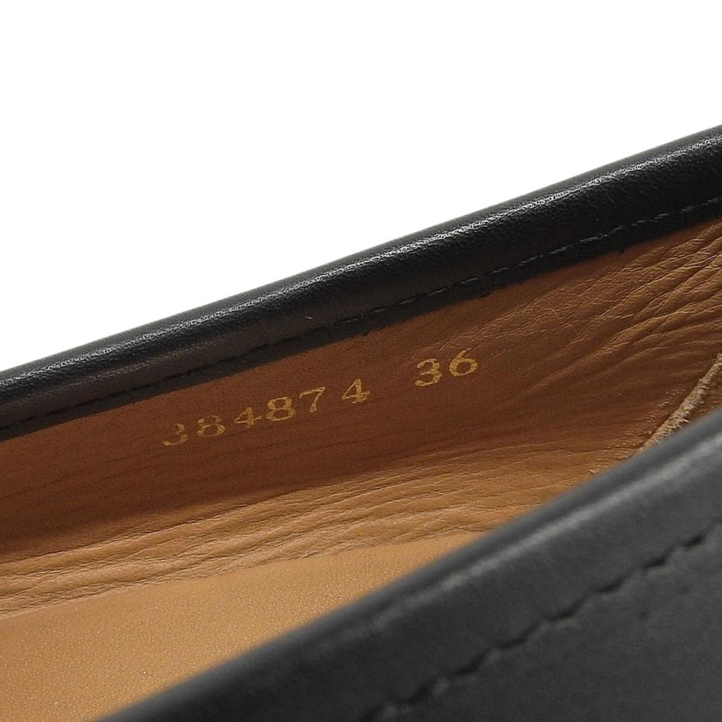 Great GUCCI Loafers Black Leather Women 36 384874 Used
