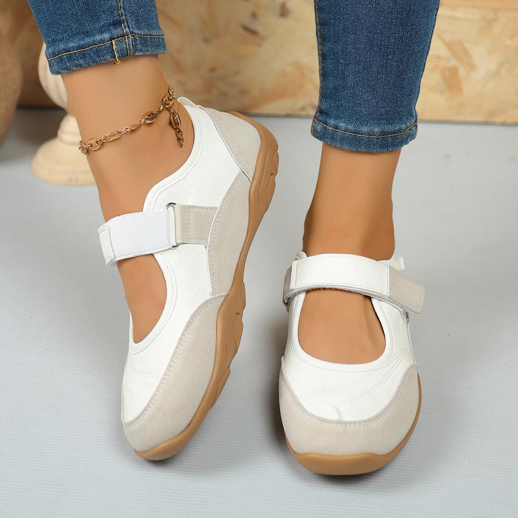 Fashion Women's 2025 Autumn new stylish large-sized Velcro shallow opening casual single shoes