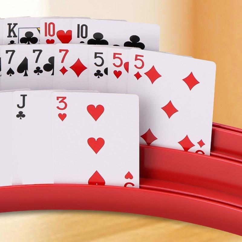 Playing Card Holder, Playing Card Poker Holder Rack, Curved Card Tray Organizers Card Holder Stand Rack for Kids Adults