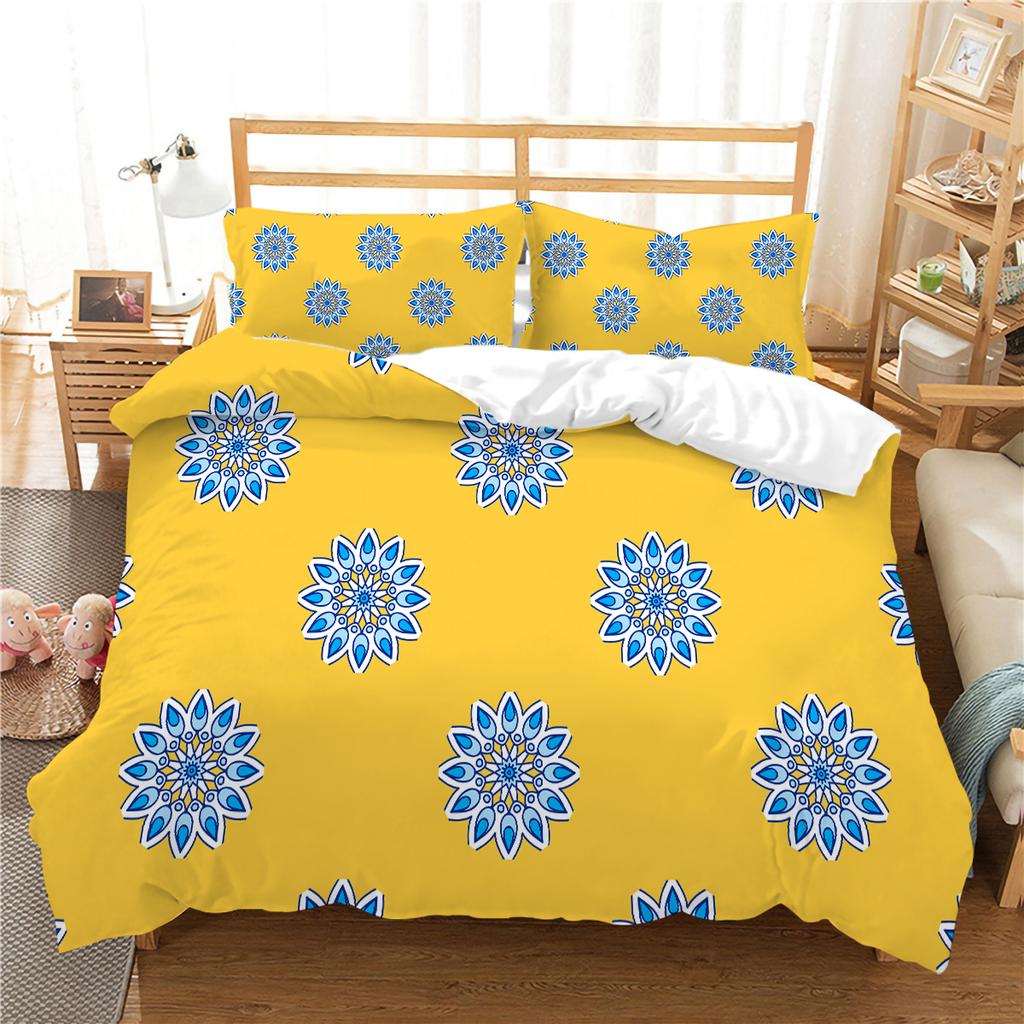 Pościel Domowa Łóżko Pojedyncze Łóżko Podwójne Poszewka na Poduszkę Mantra i Poszwa na Kołdrę Nadruk Bohemy Sypialnia Domowy Zestaw Pościeli