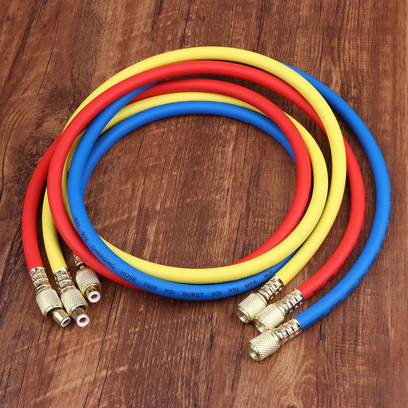 R410A 1/4'' Sae Ac Charging Hose Set 500 Psi For Air Condition Refrigerant Hoses R134 R22 Refrigeration Charging Tool