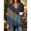 Autumn and Winter Women's Long-sleeved V-neck T-shirt