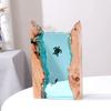 Handmade Solid Wood & Resin Sea Turtle Cube Night Light, Ocean Animal Desk Lamp, Bedroom Office Home Decor Art Craft Gift