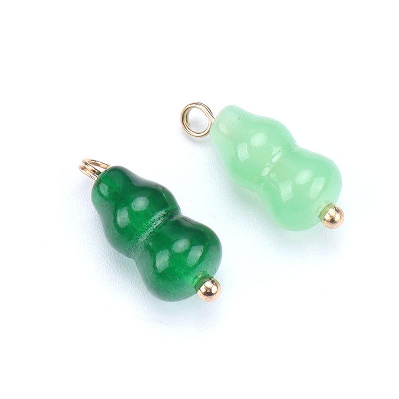 5pcs Gourd Buckle Round Chinese Imitation Jade Glass Button Chan Suit Tang Suit Gold Nail Handmade Disc Buckle Cheongsam Hanfu Button