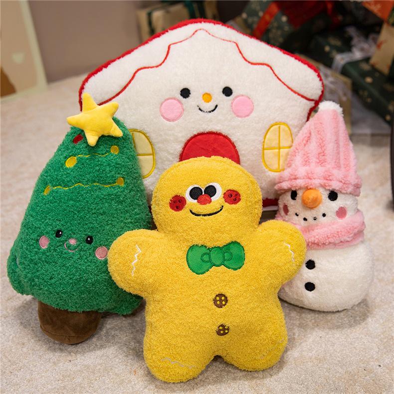 Coussin Homme en Pain d'Épices de Noël & Peluche Arbre Cadeau pour Femmes