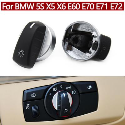 LHD RHD Car Front Headlamp Switch Rotary Knob Button Cap For BMW 5 Series E60 2007-2010 X5 X6 E70 E71 E72 2007-2013