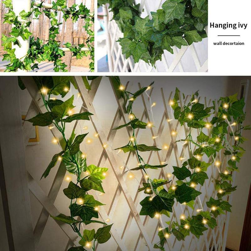 Waterproof Outdoor LED Solar Wicker Ivy String Lights