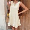Women's Ruffle Hem Sleeveless Tank Dress Round Neck Casual Smock Summer Mini Dresses