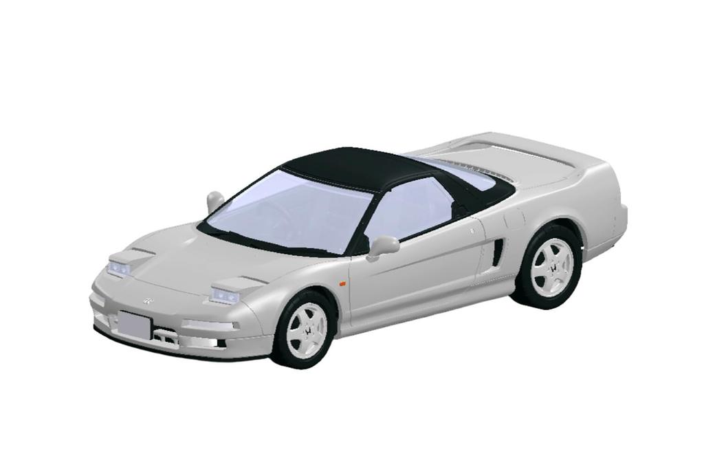 Aoshima 1/32 Scale Rakupla Snap Kit No. 19-SS Honda NA1 NSX Sebring Silver Pre-Colored Plastic Model Kit (Automobile)