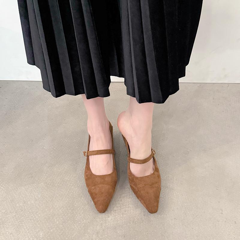 Fashion 2025 Sexy Pointed Toe Fashion Hot Seller High Heels Women Retro Suede Shoe Elegant Heel Shoes for Women Heels Single Shoes