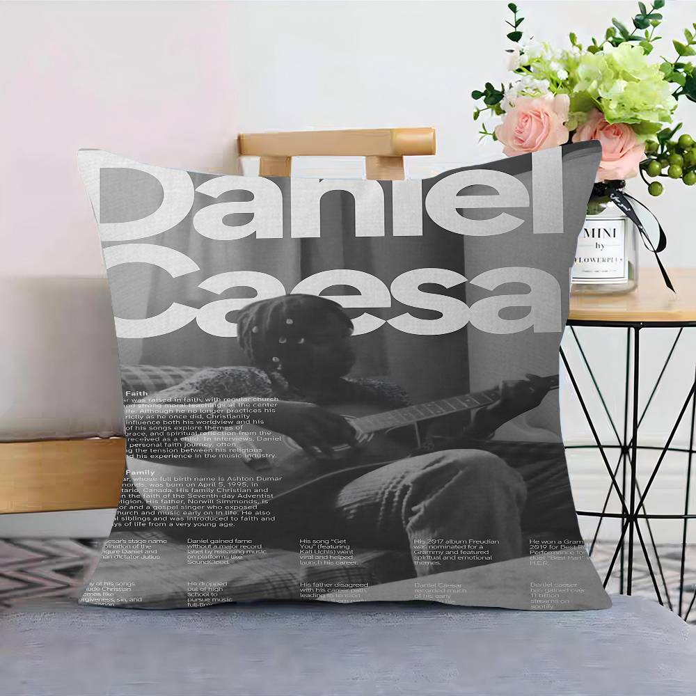 D-Daniel Caesar Music Album Freudian Personalized Pillow Cover Kids Bedroom Wild Party Decor Pillowcase Kid Birthday Shower Gift