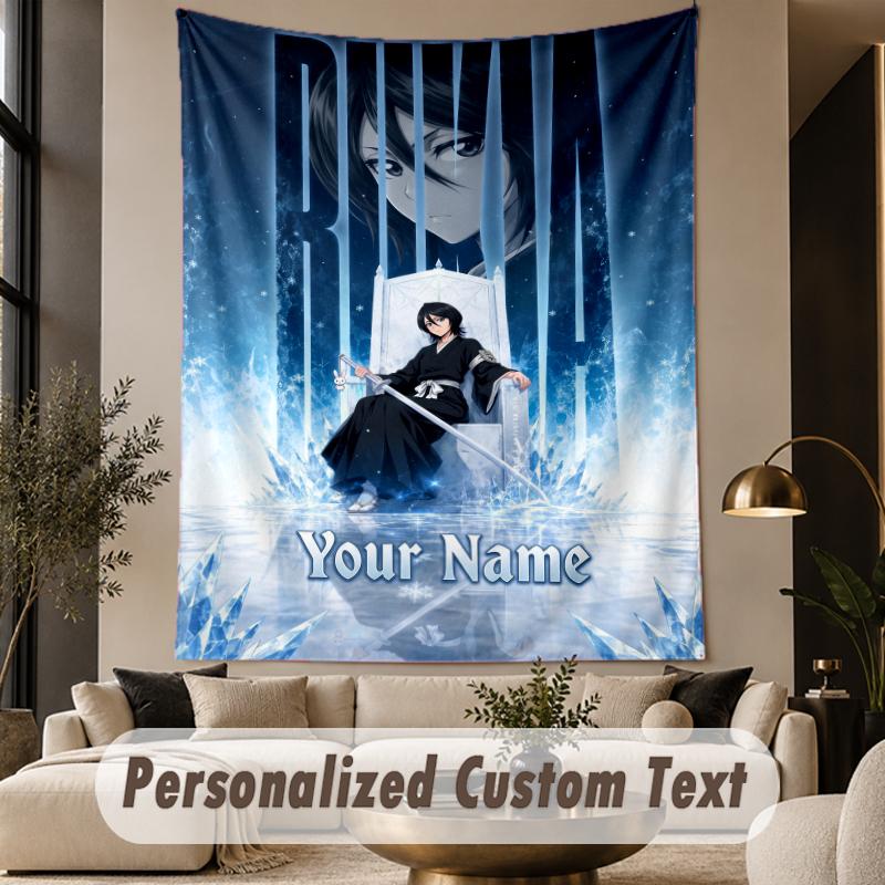 Custom Text Printed Tapestry Bleach anime Pattern Large Wall Hanging Indoor Room Decor
