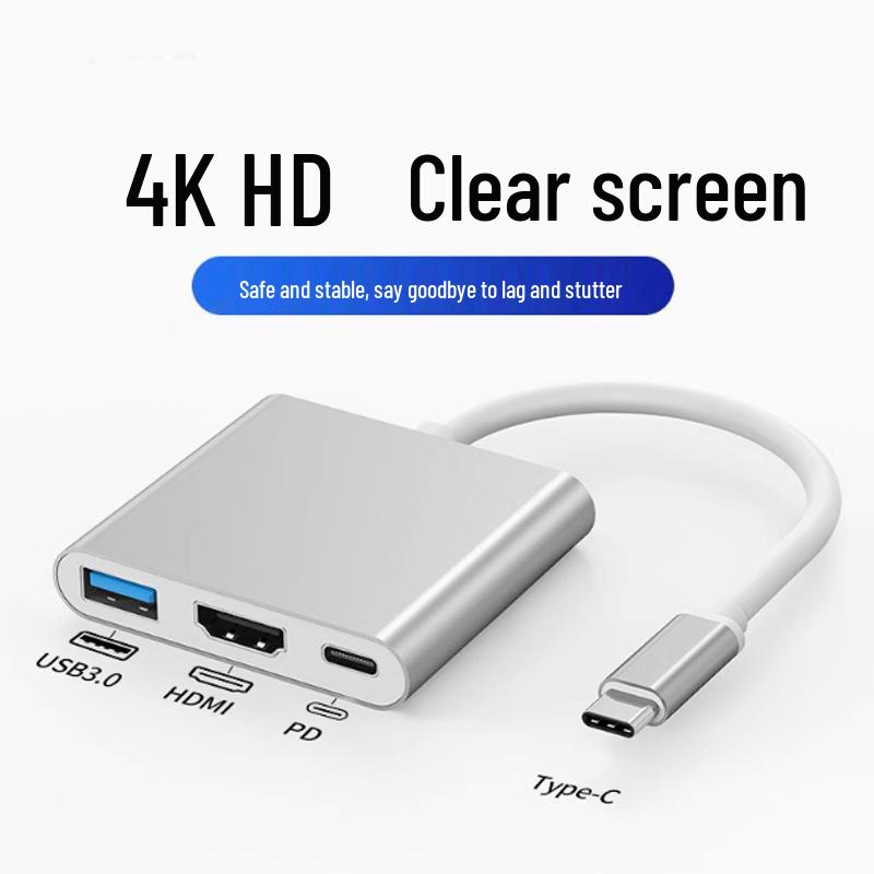 USB-C to HDMI 3-in-1 Docking Hub Adapter for TV and Projector