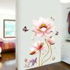 Lotus Flower Wall Sticker, Self-Adhesive Wallpaper for Home Decor, Creative Peel and Stick Art for Living Room, Bedroom, Hallway