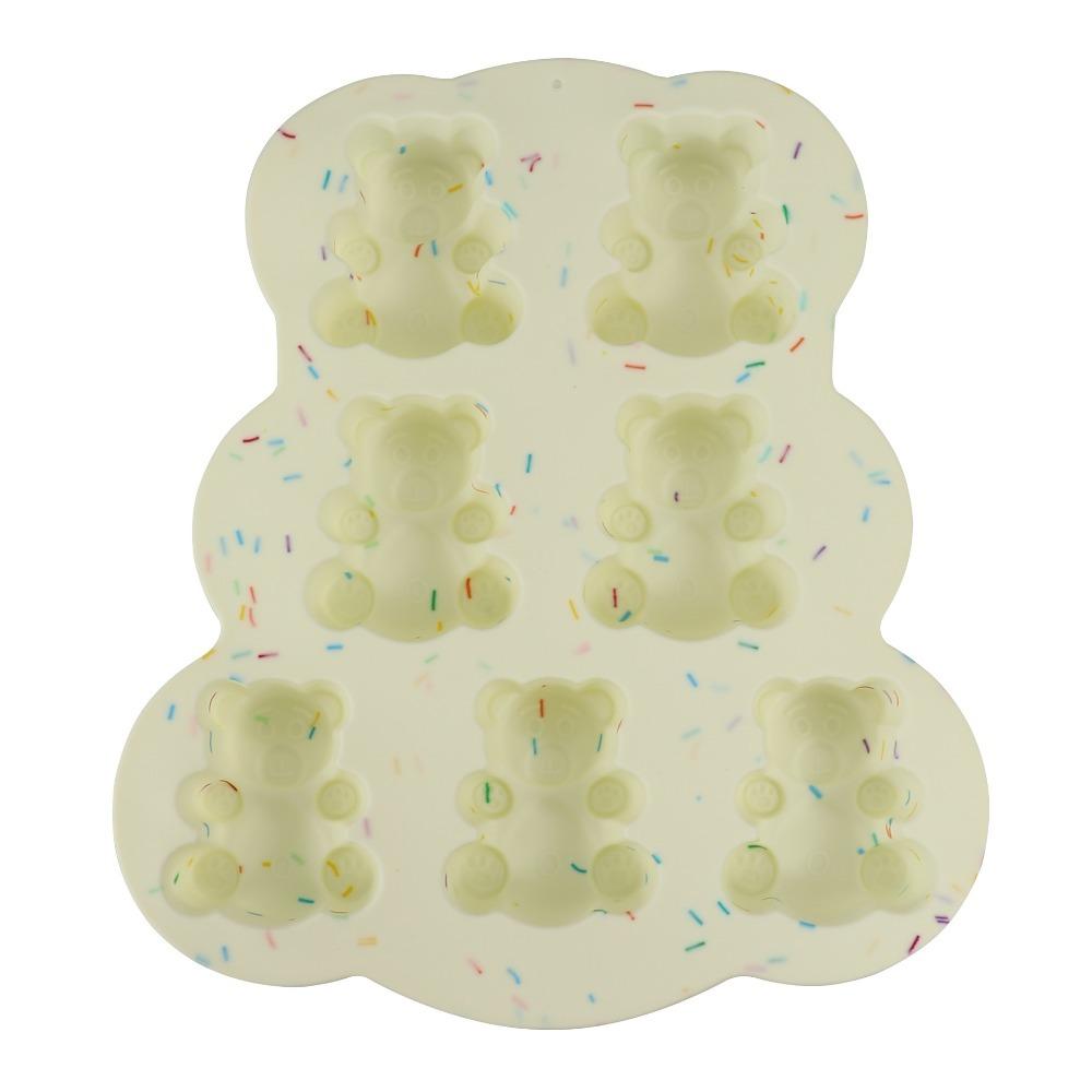 Silicone Cookie Mold 7 Holes Kitchen Fondant Supplies Cute Cake Mold Cupcake Topper Decorating