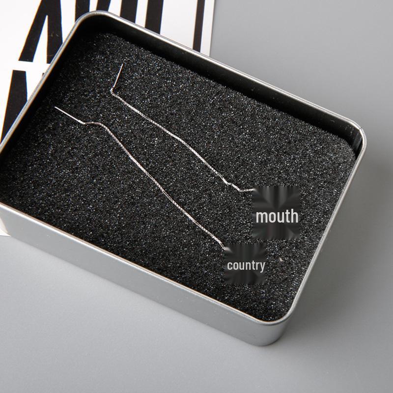 Korean Silver Tassel Geometric Ear Cuffs: Triangle, Round, Square Earrings for Women