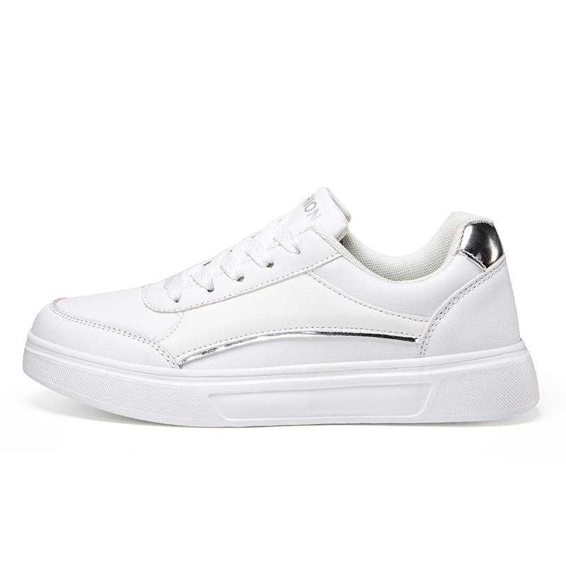 Leather Hot Sell Women Shoes Ladies Casual Skateboard Sneakers For Women Tennis Walking Trend Casual Shoe Italian White