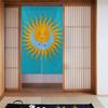 JMI Noren Doorway Curtain, Sun Motif, 86 × 143 Cm, Machine-Washable, Room Divider / Privacy Door Curtain, Unlined (Blue Tone)