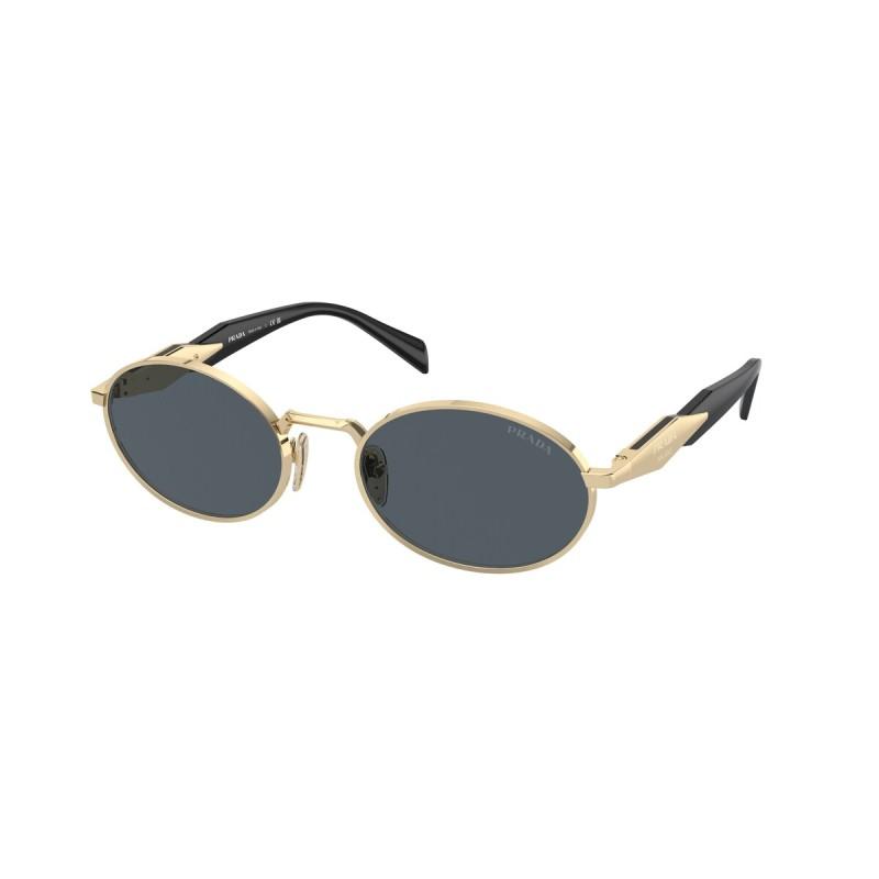 Prada Design del logo del marchio, metallo, ovale, occhiali da sole, stesso stile per uomo e donna, stile coppia, oro