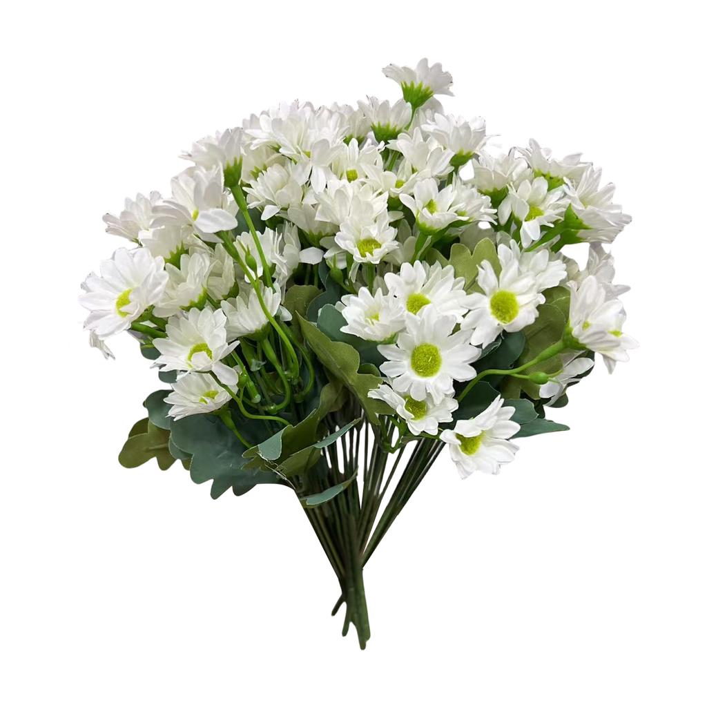 Realistische künstliche Sonnenblumen Künstliche Gänseblümchen Künstliche Gänseblümchen Herbstblume Gänseblümchen mit Eukalyptusblättern Lebhaft Drinnen Draußen