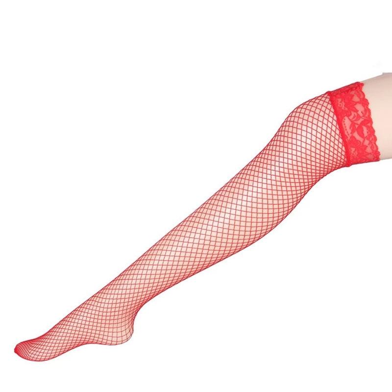 Lace Fishnet Thigh High Stockings - Sexy Over-the-Knee Black Lingerie