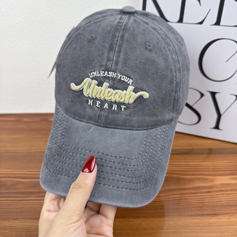 Letter Embroidery Autumn Baseball Cap For Men And Women, Wide Brim, Small Face, Big Head Circumference, Peaked Cap