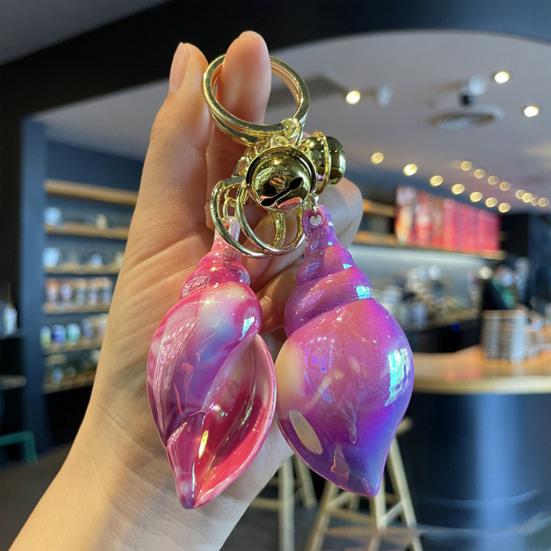 Conch Keychain Ocean Element Healing Colorful Shell Bag Charm Colorful Key Holder Backpack Accessories