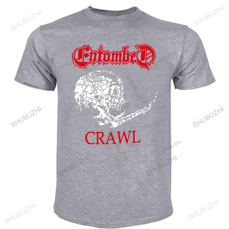 man Fashion brand summer t shirt ENTOMBED CRAWL DEATH NIHILIST UNLEASHED Black men cotton casual tee shirt Short Sleeve tops