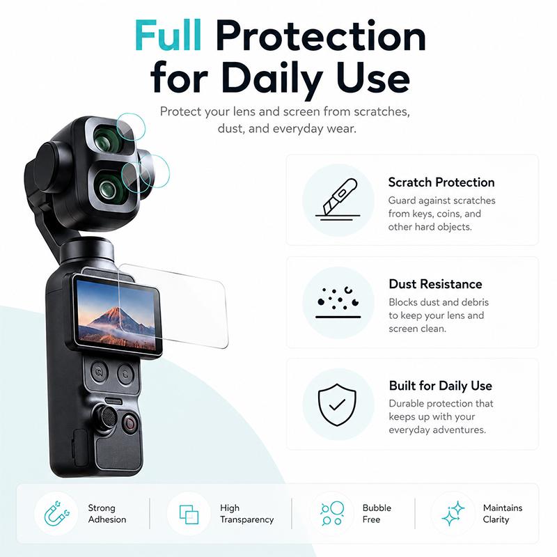 9H Hardness Tempered Glass Protect  for DJI OSMO Pocket 1P Screen Protector Camera Lens Film For DJI POCKET 1P Accessories