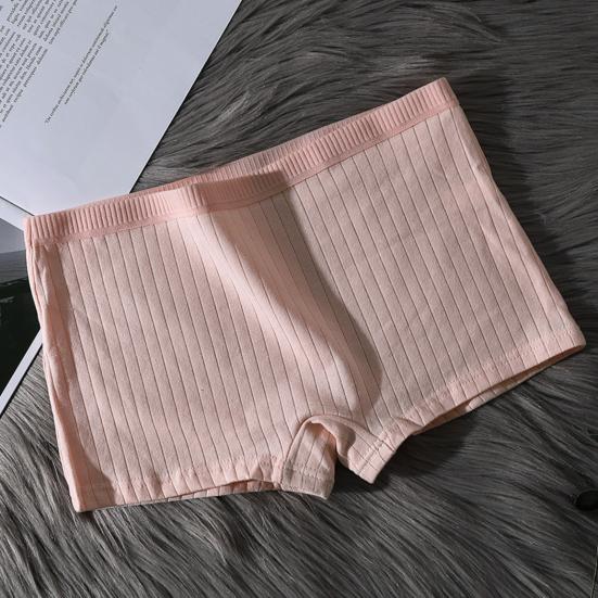 Women Underpants Seamless Mid Waist Cotton Solid Color Stretchy Boxers Anti-exposure Moisture-wicking Briefs Daily Wear