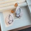 Design Sense Wooden Butterfly Earrings Simple Symmetry Light Luxury High Sense Bohemian Style Niche Earrings