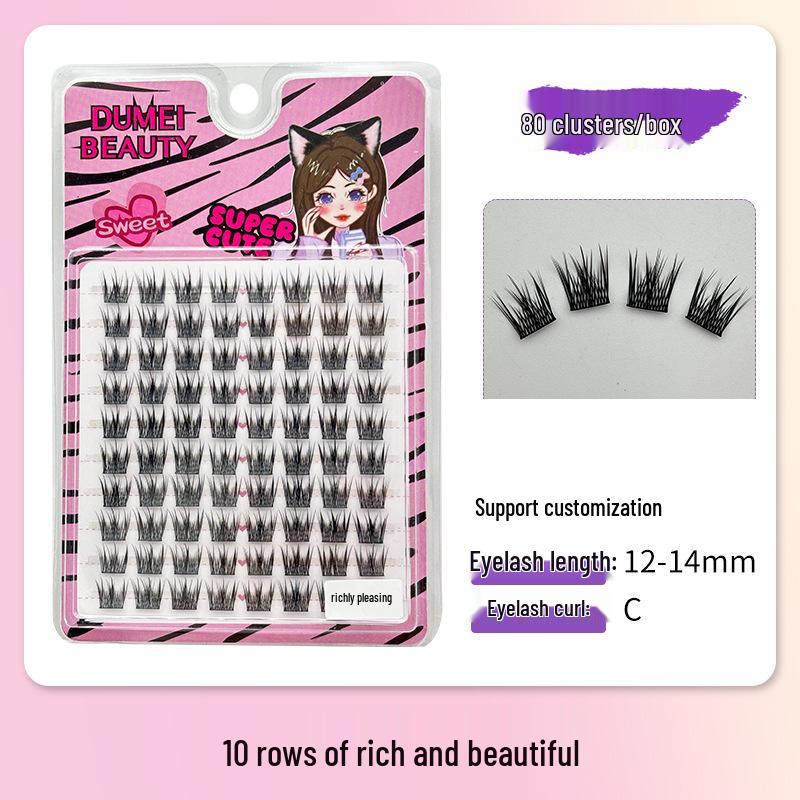 10-Row Autumn Leaf & Sunflower Faux Eyelashes - Flat, Glue-Free