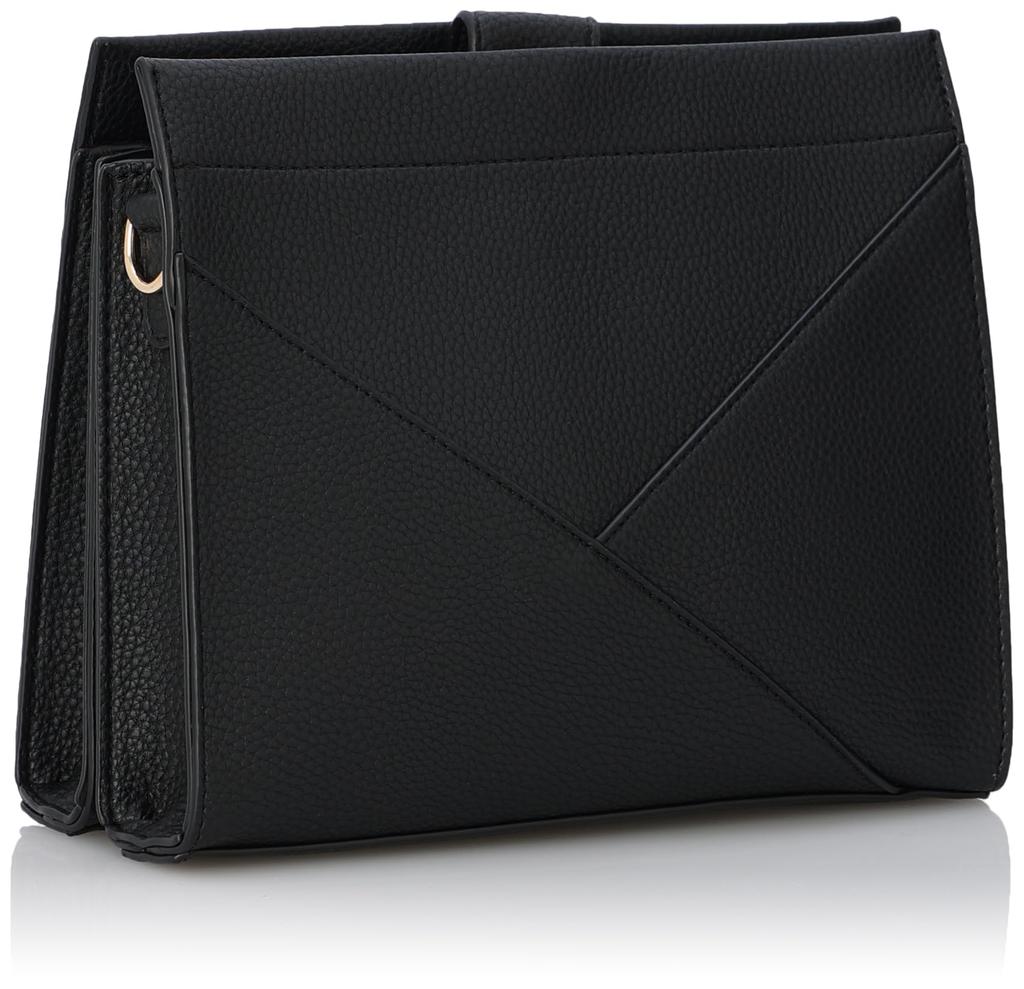 Maison Vert Square Mini Shoulder Bag, Lightweight Shrink Faux Leather, Women's, Black (10)