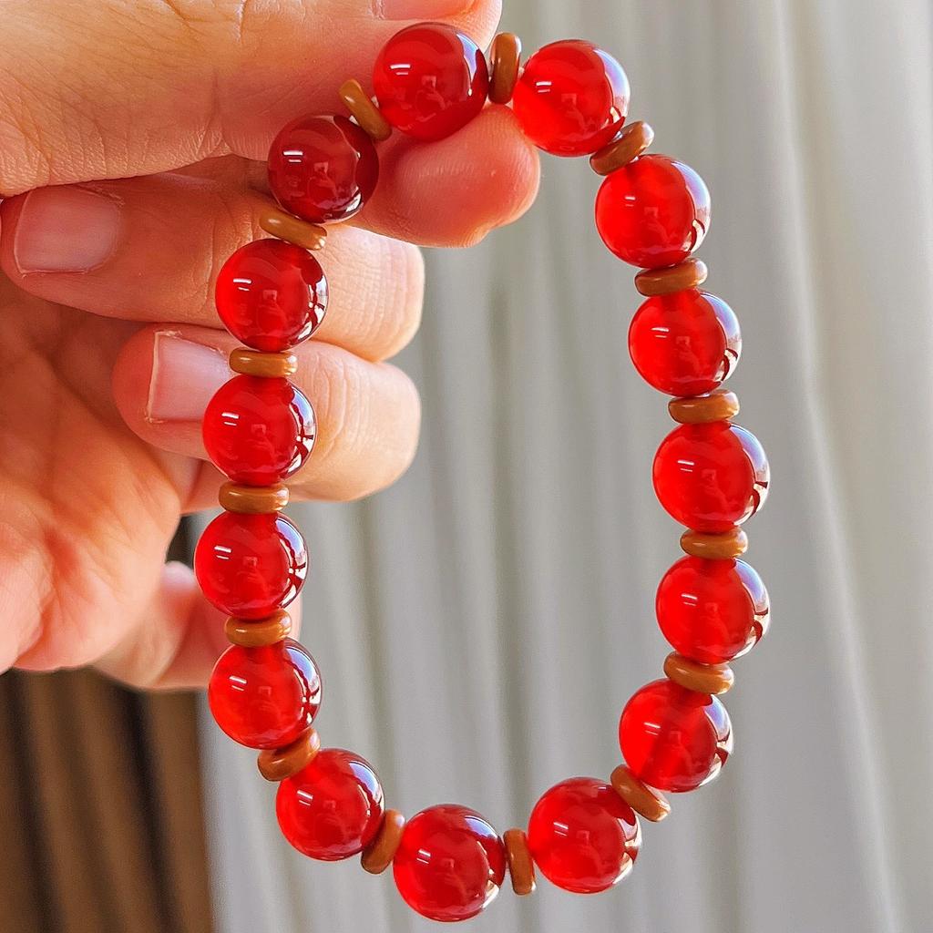 Vintage 7A Natural Chalcedony Agate Design Bracelet Bracelet