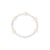 Bracelet - Pearls & Colors - 5 Freshwater Cultured Pearls 9-10 Mm Pink - 925 Sterling Silver - Length 18 Cm