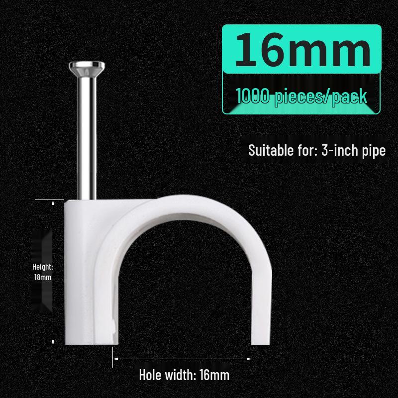 Steel Nail Round Plastic Cable Clip for Wire Management and Network Organization