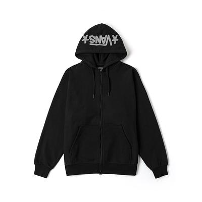 Vans X Atiba Collaboration Hooded Zip-Up Loose Long Sleeve Sweatshirt Unisex Sweatshirt VN000Q77BLK