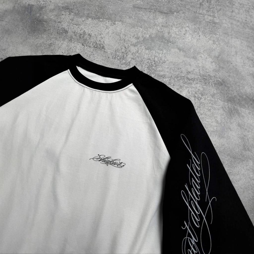 Minimalistisches Y2K-Stil Lockeres Rundhals-Langarm-T-Shirt