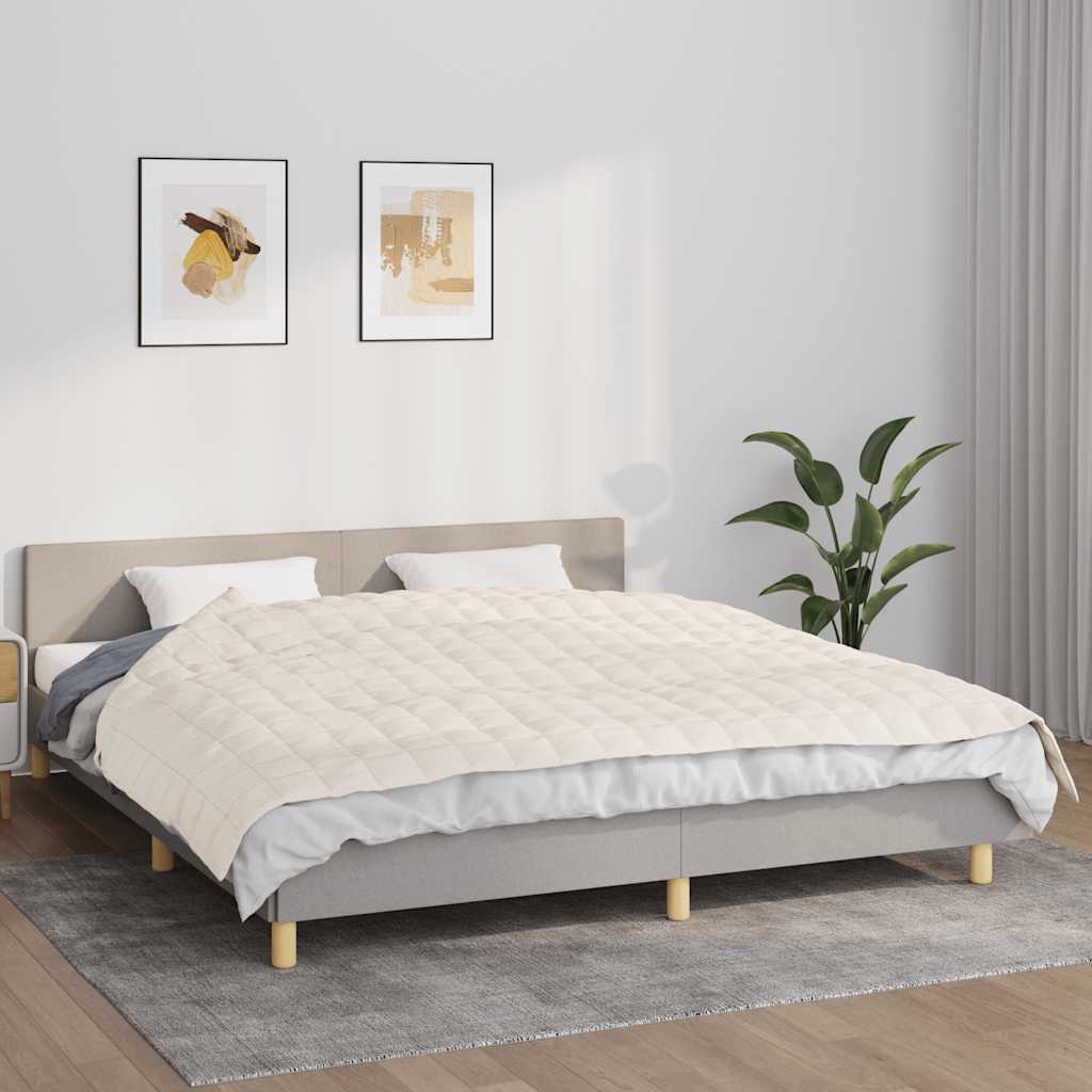 Vidaxl Weighted Blanket, Cream, 155X220 Cm, 11 Kg, Fabric