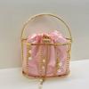 Metal Heavy Industry Handmade Beaded Pearl Suits Banquet Vegetable Basket Birdcage Bag