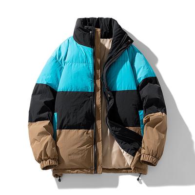 Padded Clothes Men's Winter New American Retro Splicing Contrasting Color Padded Clothes Trendy Warm Padded Jackets
