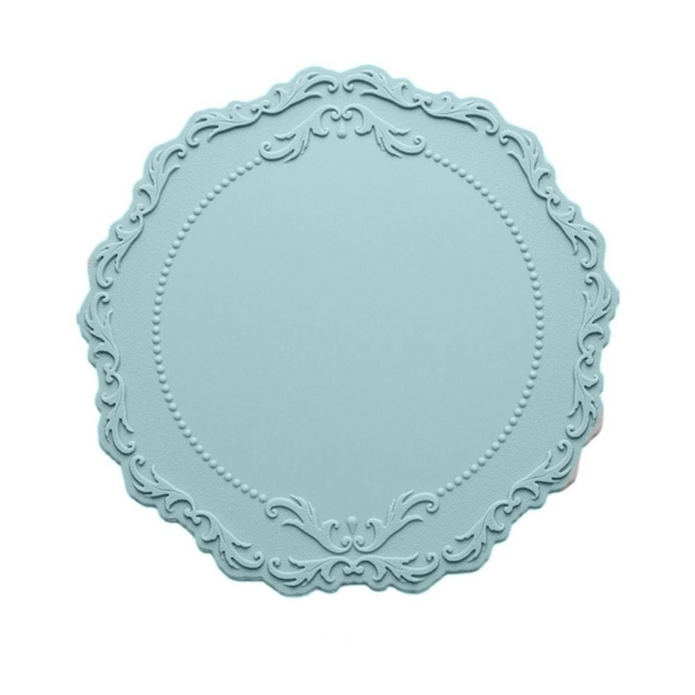 2pcs Lace Silicone Coaster Placemat Relief Bottom Non-slip Table Decoration Mat Kitchen Accessories Round Cup Mat Tableware Pad