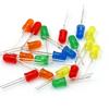 LED Light Emitting Diode, 5mm Round Head, Short Leg with Colored Side Beads - White, Red, Blue, Green, Yellow.